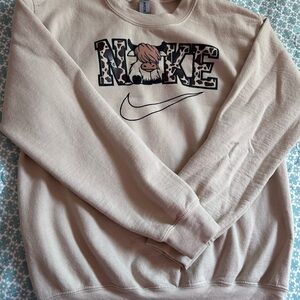 Gildan Tan Sweatshirt with Graphic Design